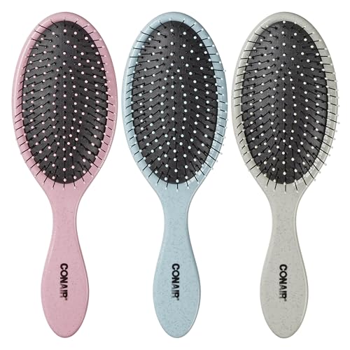 3 Pack Conair Detangling Hair Brushes Wet Dry