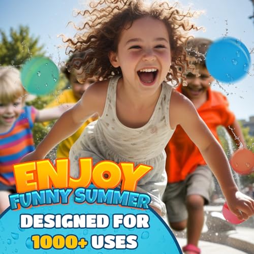 Reusable Water Balloons for Kids, Silicone Refillable Water Balls, Self-Sealing Splash Bombs, Quick Fill with Magnetic & Mesh Bag, Water Toys for Summer Outdoor Pool Backyard Party (12 Pack)