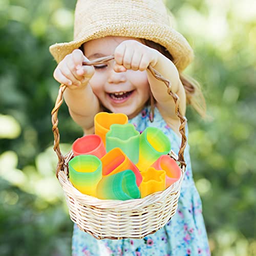 JOHOUSE Mini Magic Springs, 36PCS Rainbow Platic Coil Spring Toy, Fidget Stress Coil Mini Bulk Toys for Birthday Classroom Prizes and Party Favors Small Toys Gifts