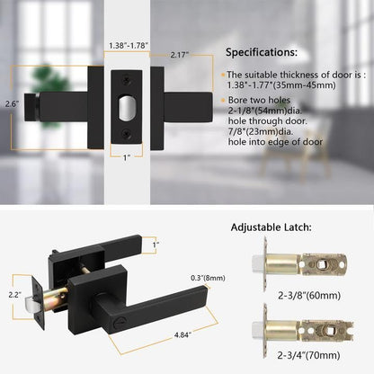 Probrico Matte Black Privacy Door Handles 6 Pack
