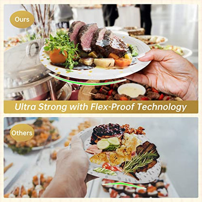Gold Dot Disposable Party Plates and Napkins Set