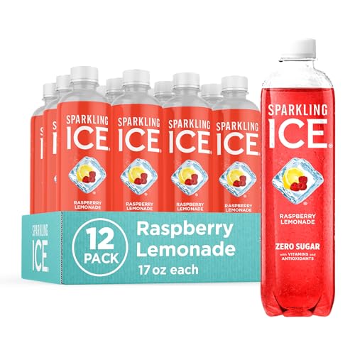 12 Pack Sparkling Ice Raspberry Lemonade Sparkling Water