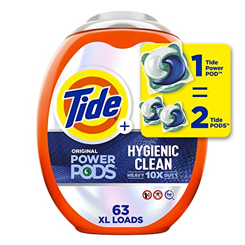 UPDATE: DEAD ❗ Tide Hygienic Clean Heavy 10x Duty Power PODS Laundry Detergent Pacs Original 63 count For Visible and Invisible Dirt (Pack of 1)