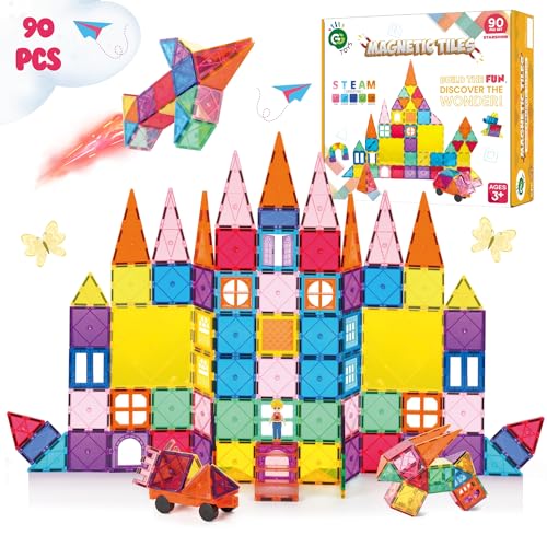 Magnetic Tiles 90 PCS Rainbow Castle Set