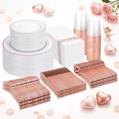 400 Piece Disposable Plastic Party Dinnerware Set