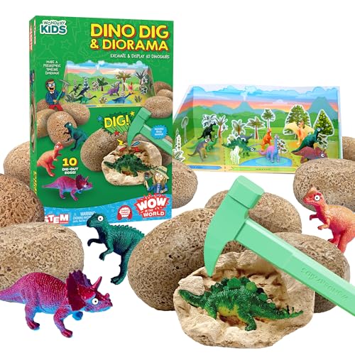 10 Pack Dinosaur Egg Dig Kit STEM Diorama Set