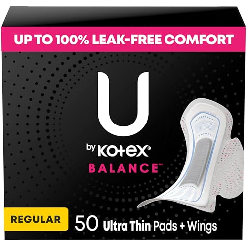 50 Count U by Kotex Ultra Thin Pads with Wings
