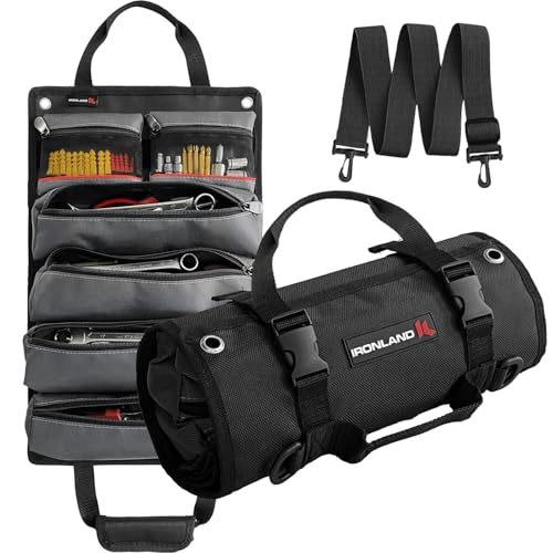 Roll Up Tool Bag with 6 Detachable Pouches Organizer