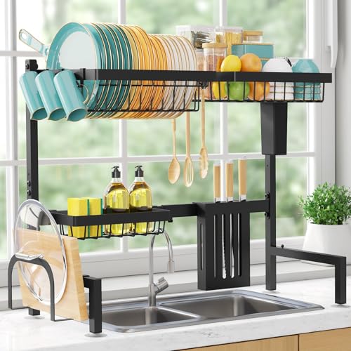 2 Tier Over Sink Dish Drying Rack Stainless Steel