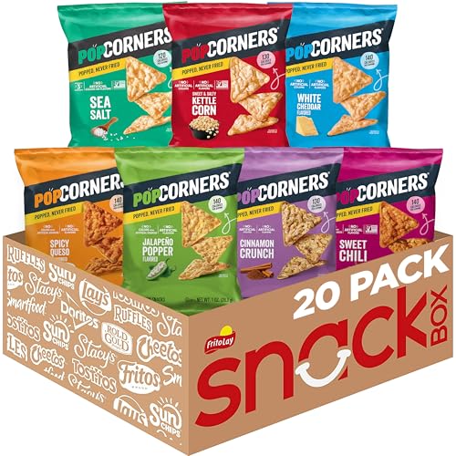 20 Pack Popcorners Variety Popped Corn Chips
