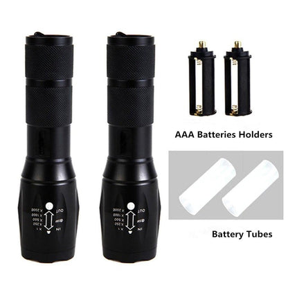 3000 Lumens Tactical Flashlight 2-Pack Waterproof