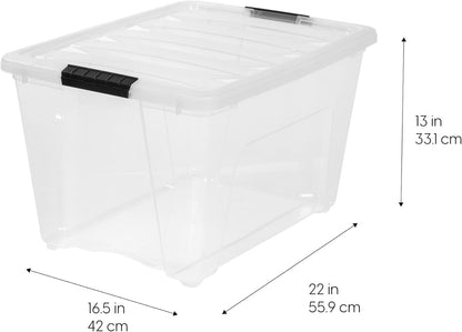 IRIS 54 Qt Stackable Plastic Storage Bins - 6 Pack