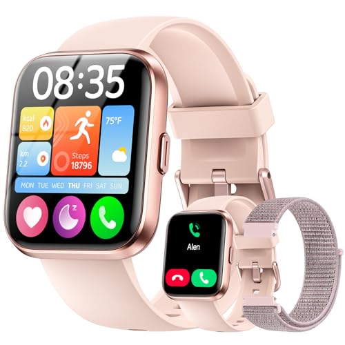 2 Bands Smart Watch 1.85" Fitness Tracker Calls