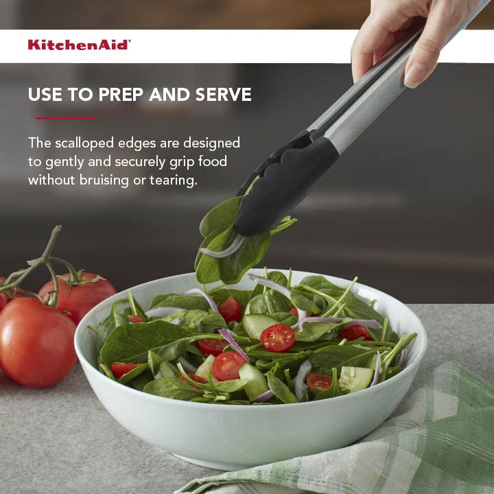 KitchenAid 12" Silicone Tipped Stainless Steel Tongs