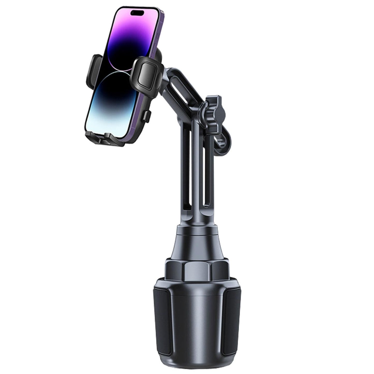 Easkkty Cup Phone Mount for Car with Expandable Base, Universal Car Cup Phone Cradle Holder with Long and Adjustable Neck Fit with iPhone Samsung Google and All Smartphones