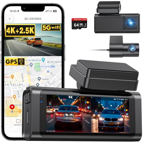 4K Front and Rear GPS WiFi Dash Cam