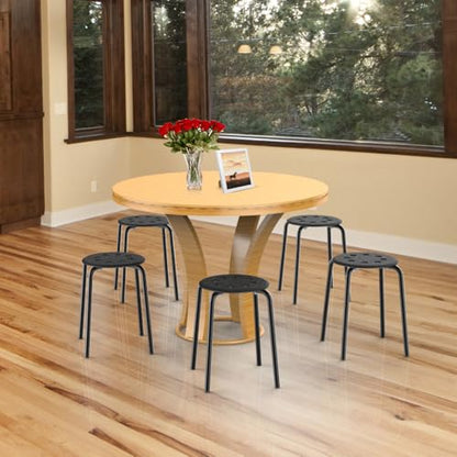 Yaheetech 5-Pack Black Round Plastic Stools