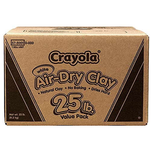 Crayola Air Dry Clay for Kids - White, Modeling Clay for Kids, Arts & Crafts, School Supplies for Classrooms & Teachers, 25lb