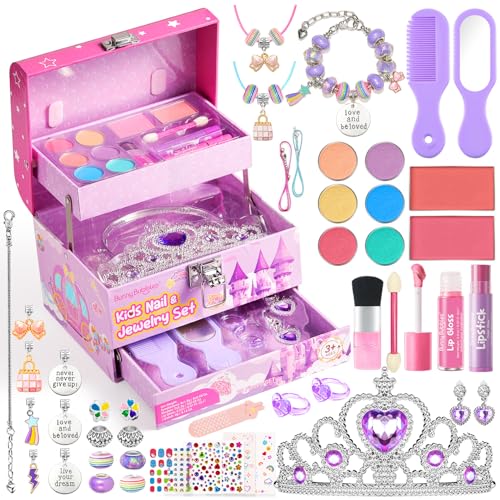 Kids Makeup Kit Washable Cosmetic Set with Mirror