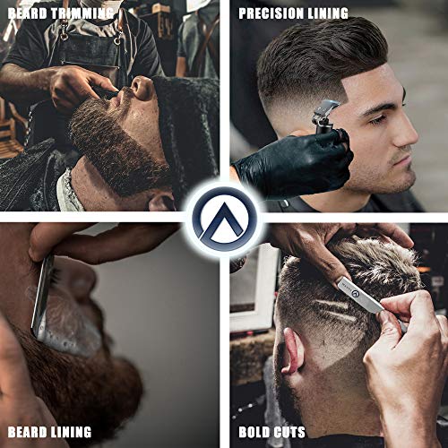 Arkam Beard Trimmer for Men - Cordless, Water-Resistant Hair Grooming Kit for Head, Face & Body w/ 3 Attachments, Straight Razor & Brush - Fast Charging Electric Manscape Clippers w/Extended Battery