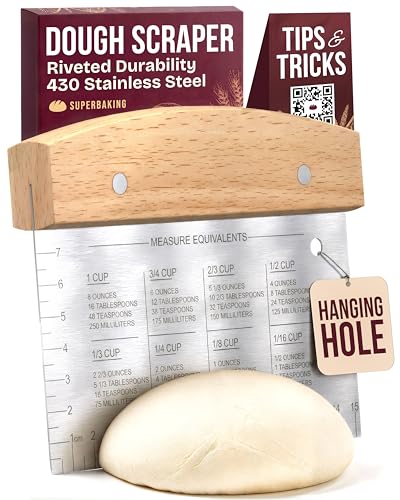 Dough Scraper Bench Scraper and Cutter with Ruler