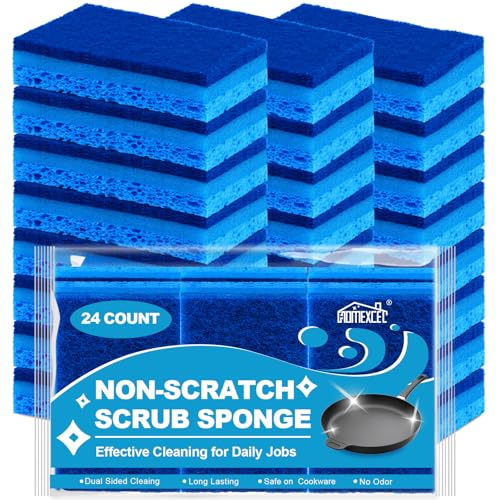 24 Pack Non-Scratch Kitchen Dish Sponges Cleaning