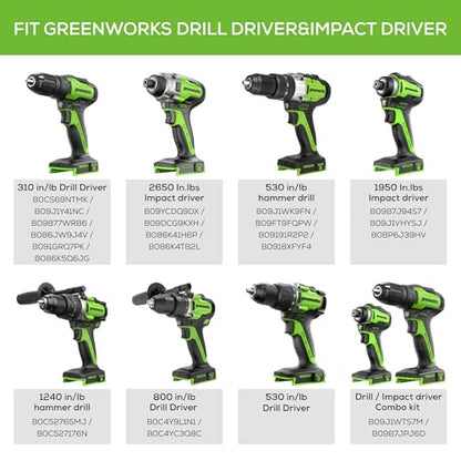 Greenworks 24V Brushless Cordless 1/2" 310 in/lbs.Drill/Driver and 6-1/2" Circular Saw Combo (18+1 Position Clutch/LED Light) (4,800 RPM/Cutting Depth 45°/90°), 2×2Ah Battery and 2Ah Fast Charger