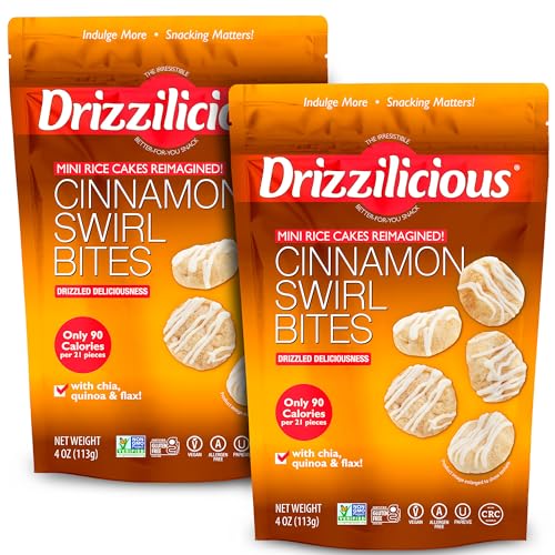 2 Pack Drizzilicious Cinnamon Swirl Mini Rice Cakes (CRC)