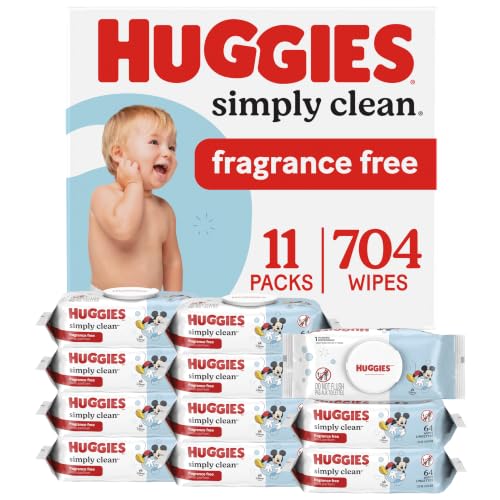704 Count Huggies Simply Clean Unscented Baby Wipes