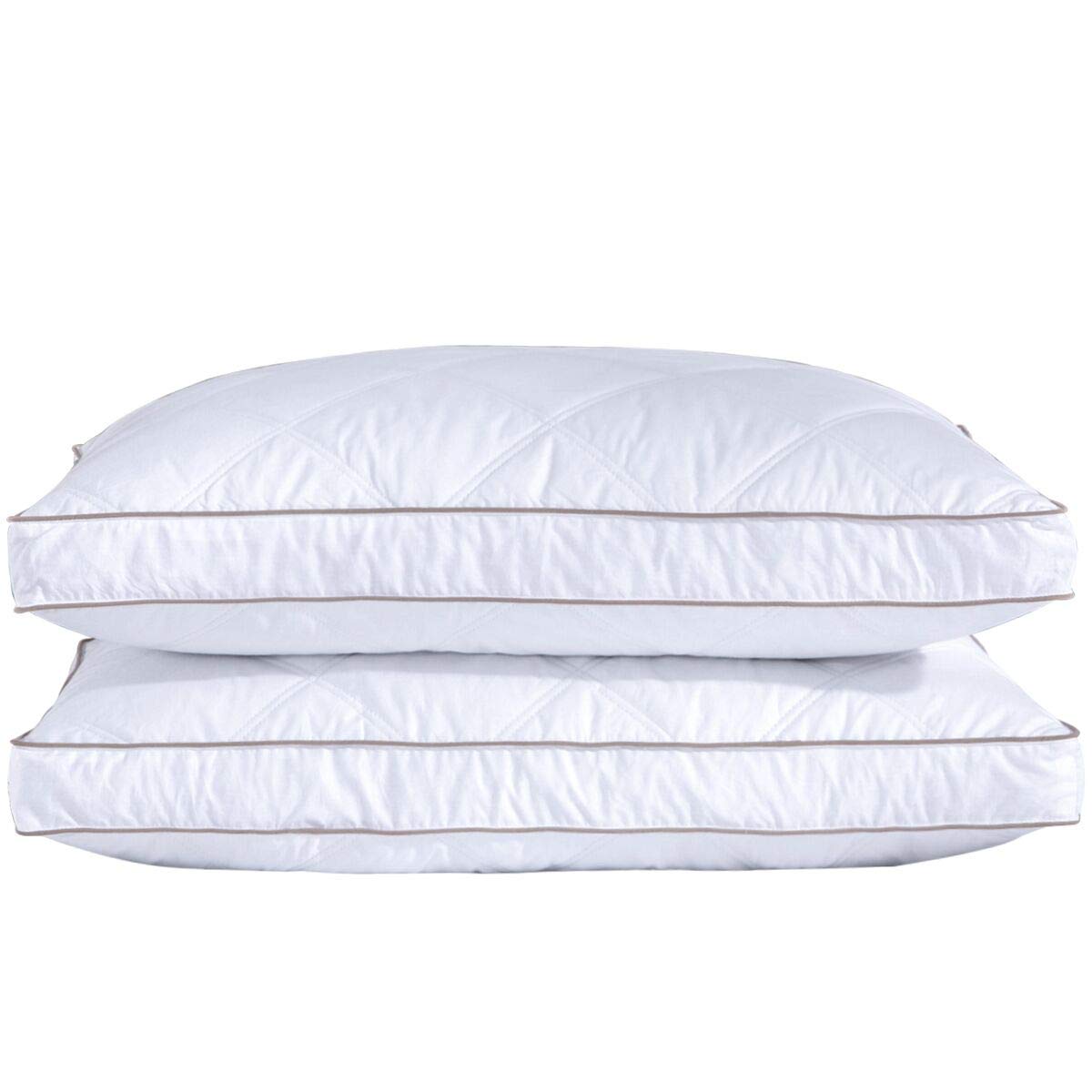 puredown Goose Down Gusseted Bed Pillows Set