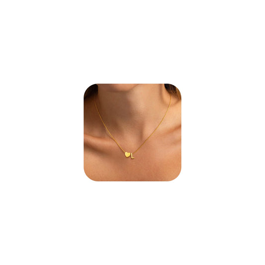 JNZSSWHJJH Initial Necklaces for Women, 18K Gold Plated Letter L Initial Necklace Heart Necklace Dainty Gold Initial Necklaces for Women Teen Girl Gifts Gold Jewelry Christmas Gifts for Girls Mom Grandma Wife