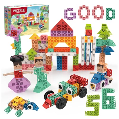 200 Piece Interlocking STEM Building Blocks for Kids