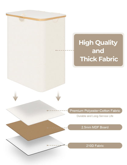 Large Laundry Hamper with Lid and Removable Bags