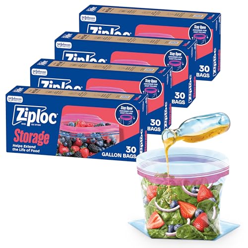 120 Count Ziploc Gallon Stand-Up Food Storage Bags