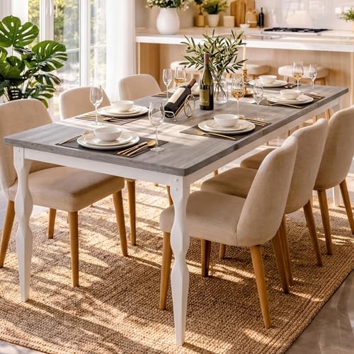 71-Inch Rectangular Farmhouse Wooden Dining Table