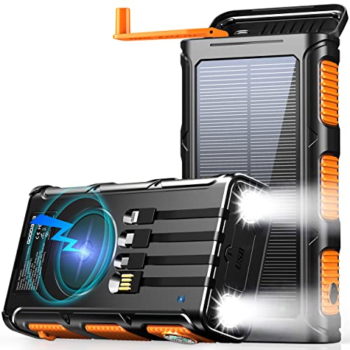 45800mAh Power Bank Wireless Solar Charger Hand Crank
