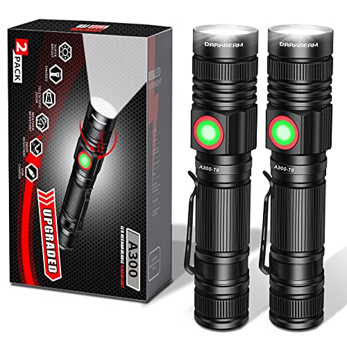 2 Pack Rechargeable High Lumen LED Flashlights