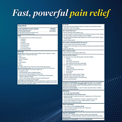 Advil Liqui-Gels Pain Reliever and Fever Reducer, Pain Medicine for Adults with Ibuprofen 200mg for Headache, Backache, Menstrual Pain and Joint Pain Relief - 80 Liquid Filled Capsules(Pack of 1)