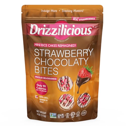 Drizzilicious Strawberry Chocolaty Mini Rice Cakes 4oz (OU-Pareve)