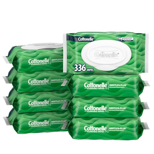 336 Count Cottonelle Flushable Wet Wipes Aloe Vitamin E