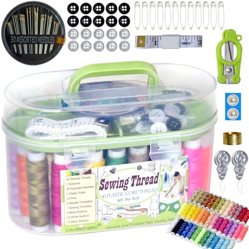 40 Spools Sewing Thread Portable Sewing Repair Kit