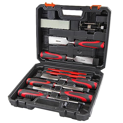 10 Piece Wood Chisel Set with Sharpening Stone