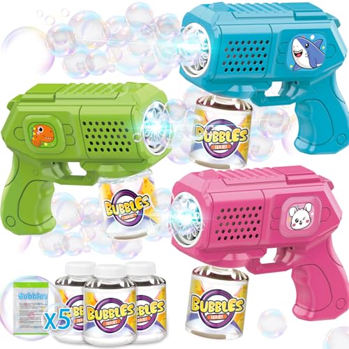 3 Pack Bubble Guns with Bubble Solution