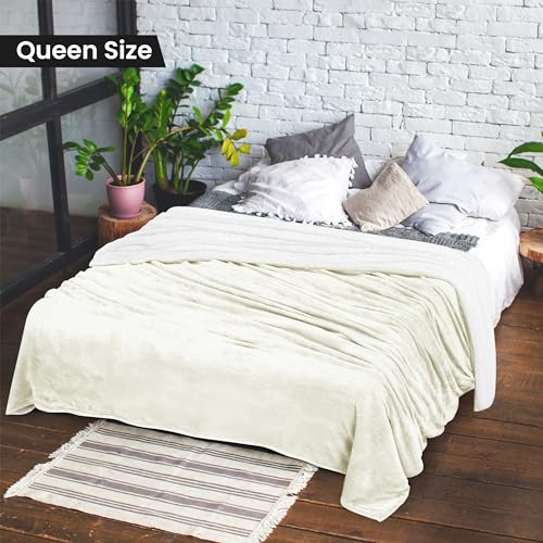 Utopia Bedding Sherpa Queen Blanket - Ivory 90x90