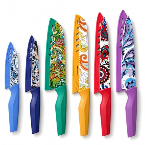 Paisley Pattern Dishwasher Safe Stainless Steel Knife Set