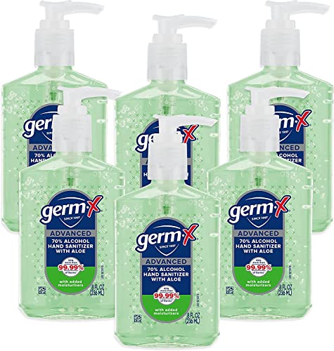 6 Pack Germ-X Moisturizing Hand Sanitizer Gel 8oz