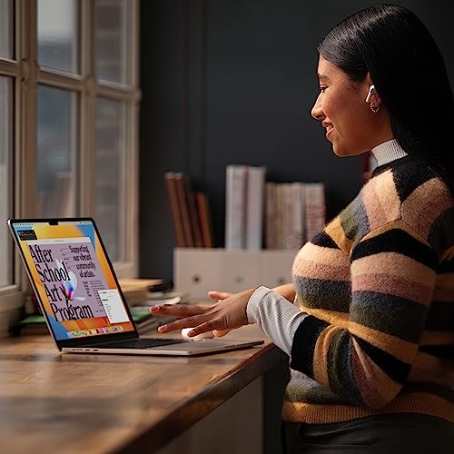 Apple 2023 MacBook Air Laptop with M2 chip: 15.3-inch Liquid Retina Display, 8GB Unified Memory, 512GB SSD Storage, 1080p FaceTime HD Camera, Touch ID. Works with iPhone/iPad; Silver