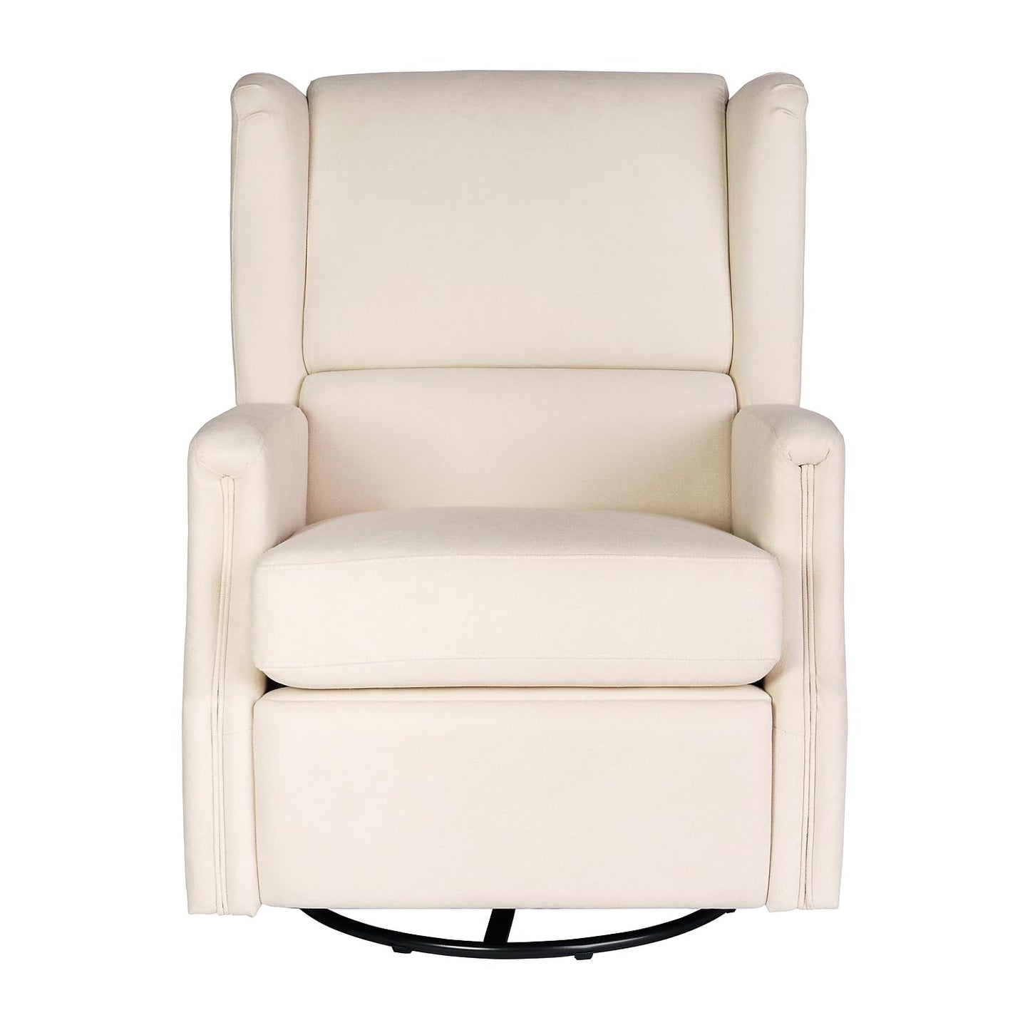 Flash Furniture Omma Swivel Glider Rocking Recliner, Manual Wingback Recliner with 360 Degree Swivel, for Living Room, Bedroom, or Nursery, Upholstered, Cream