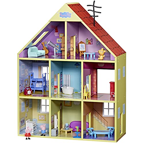 Peppa Pig Wooden Deluxe Playhouse with Figures, Accessories