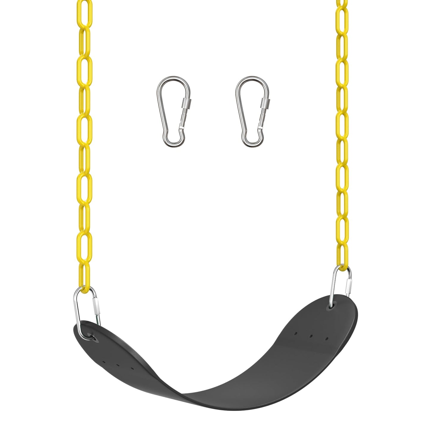 EVA Soft Plastic Swing Set, AGPTEK Swing Seat with 66 Inch Heavy-Duty Rust-Resistant Chains-Black